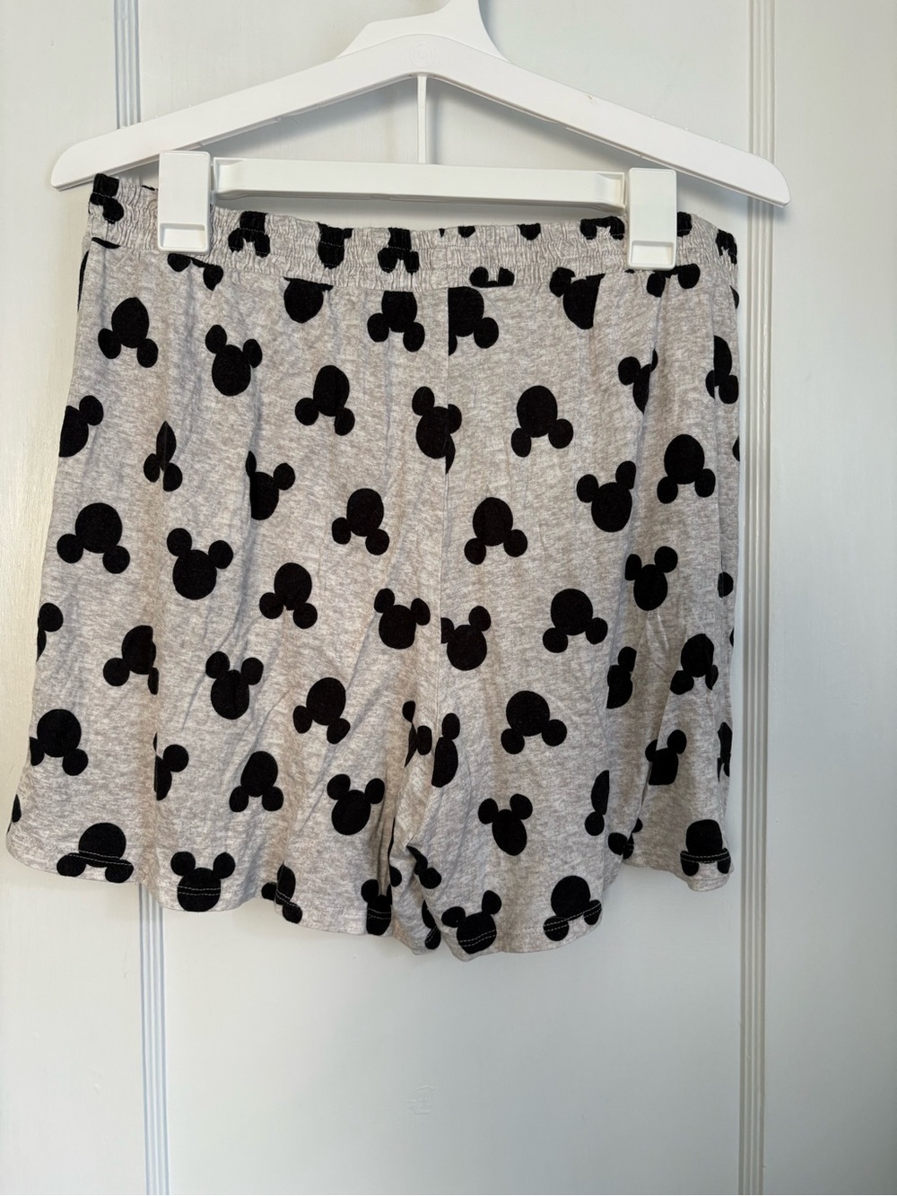 Disney Mickey Mouse Print Lounge Shorts  Gray & Black Soft Pajama Shorts, Large